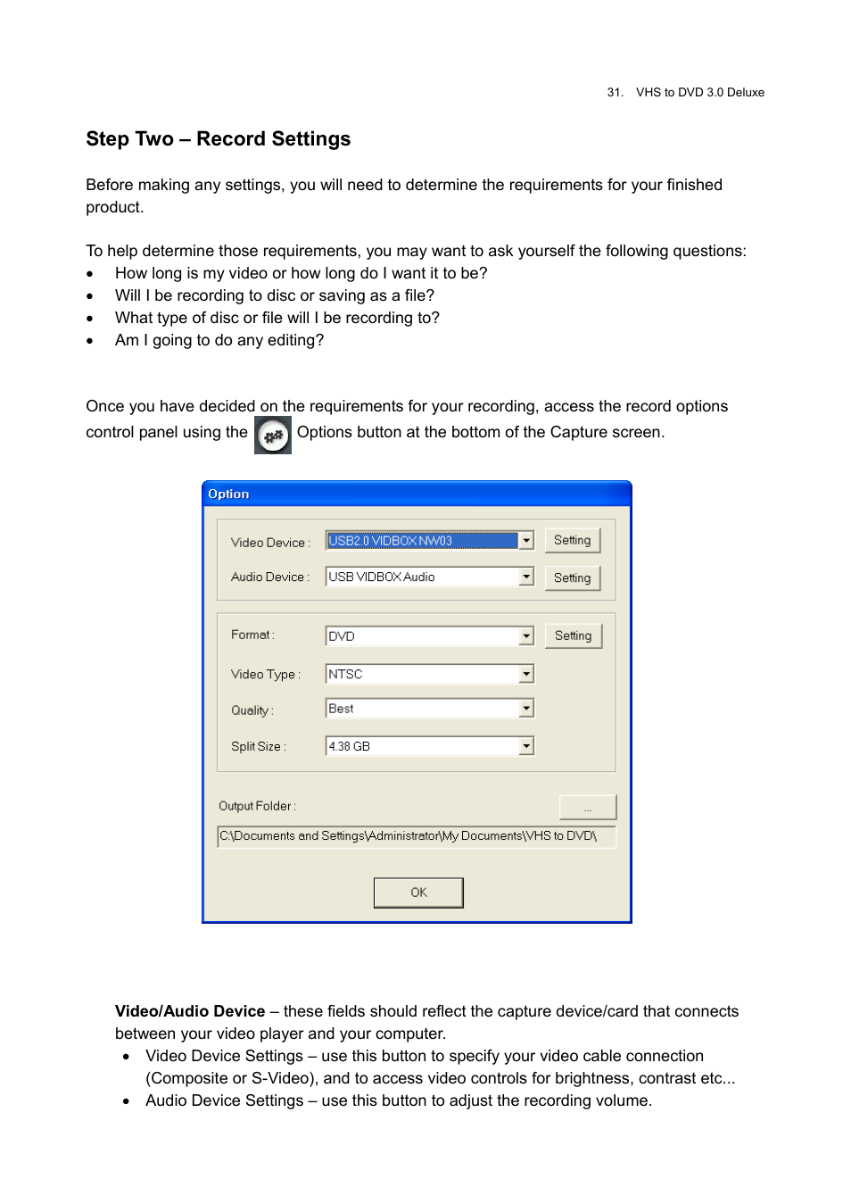 Honestech VHS to DVD 3.0 Deluxe User Manual | Page 31 / 83