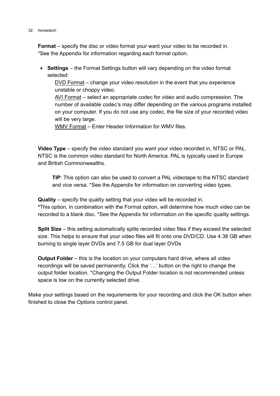 Honestech VHS to DVD 3.0 Deluxe User Manual | Page 32 / 83