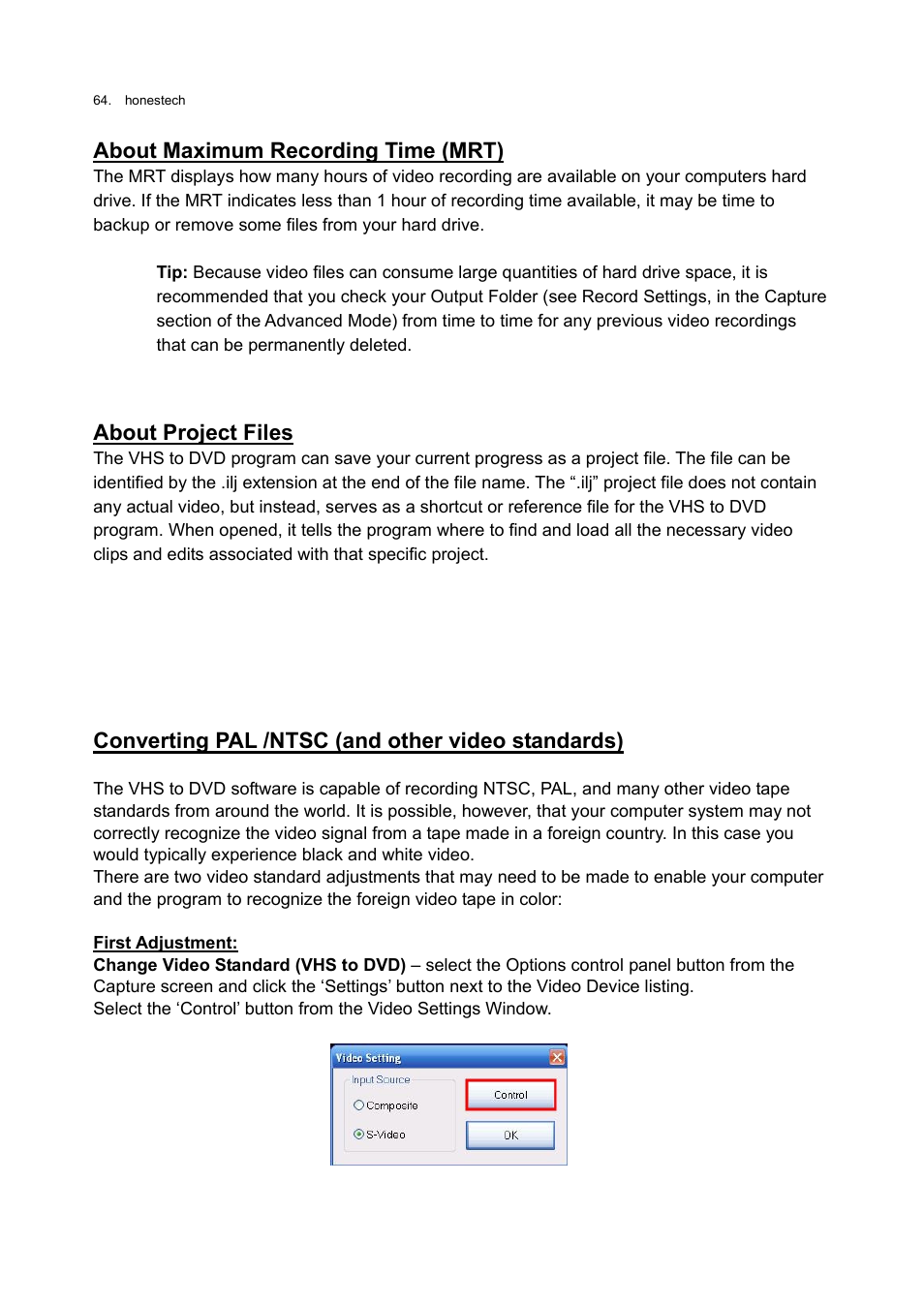 Honestech VHS to DVD 3.0 Deluxe User Manual | Page 64 / 83