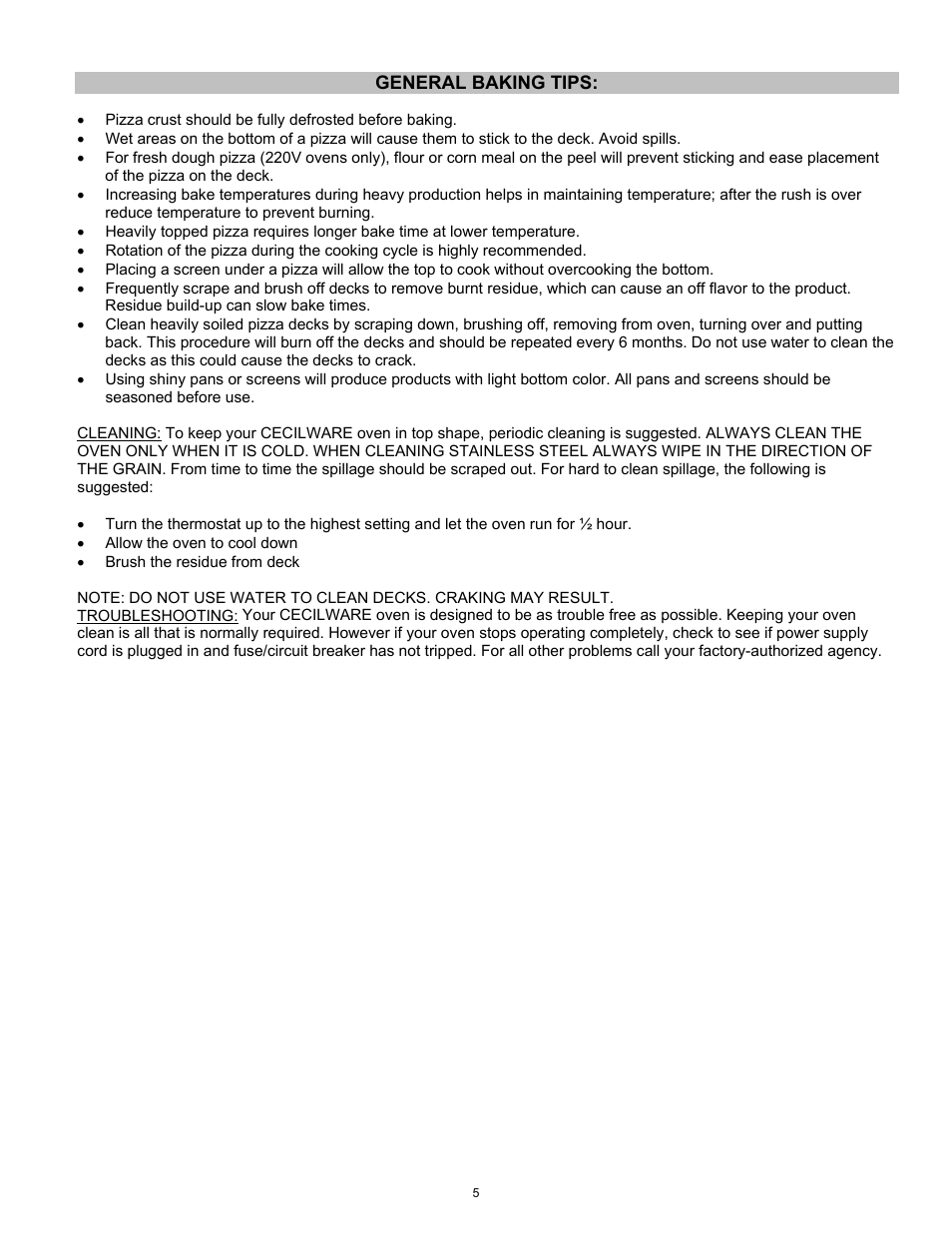 Cecilware PB-44 User Manual | Page 5 / 10