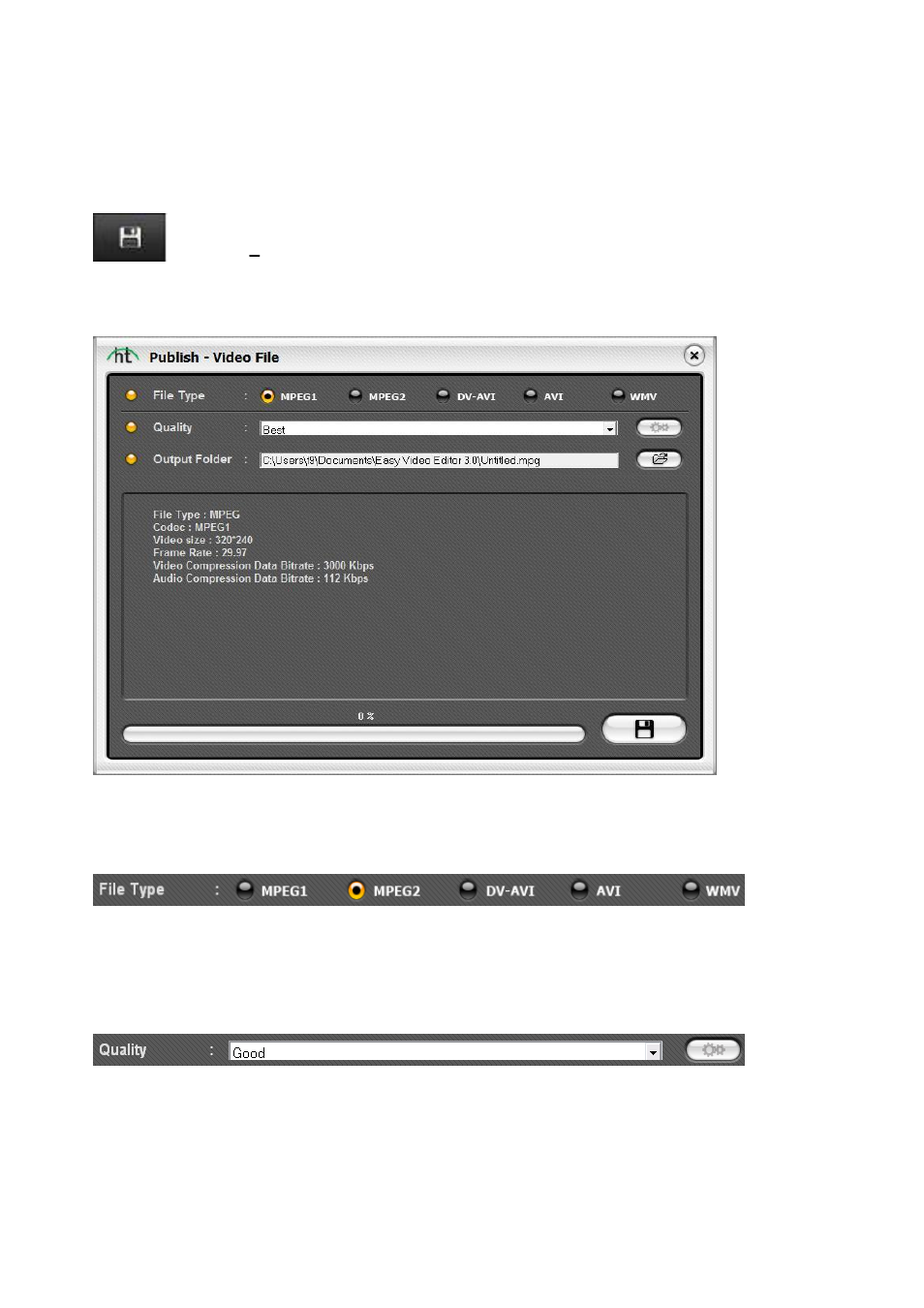 Publish to video file | Honestech Easy Video Editor 3.0 User Manual | Page 29 / 43