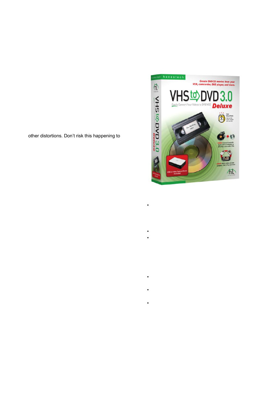 Vhs to dvd 3.0 deluxe, Honestech | Honestech Fireman CD/DVD Burner 3.0 User Manual | Page 101 / 115