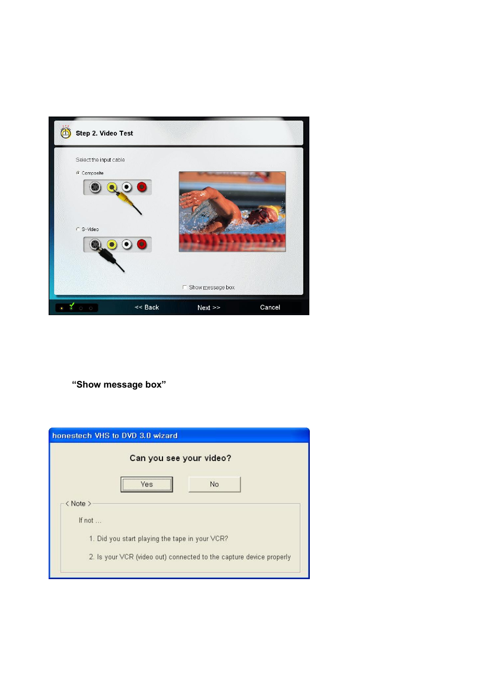 Step 2. video test | Honestech VHS to DVD Plus User Manual | Page 20 / 78