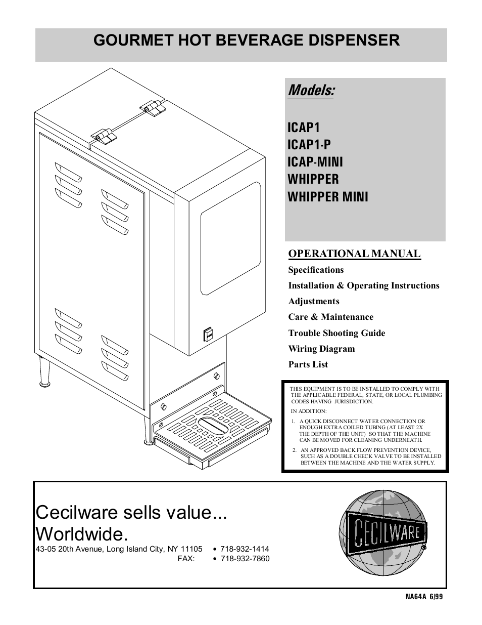 Cecilware WHIPPER User Manual | 18 pages