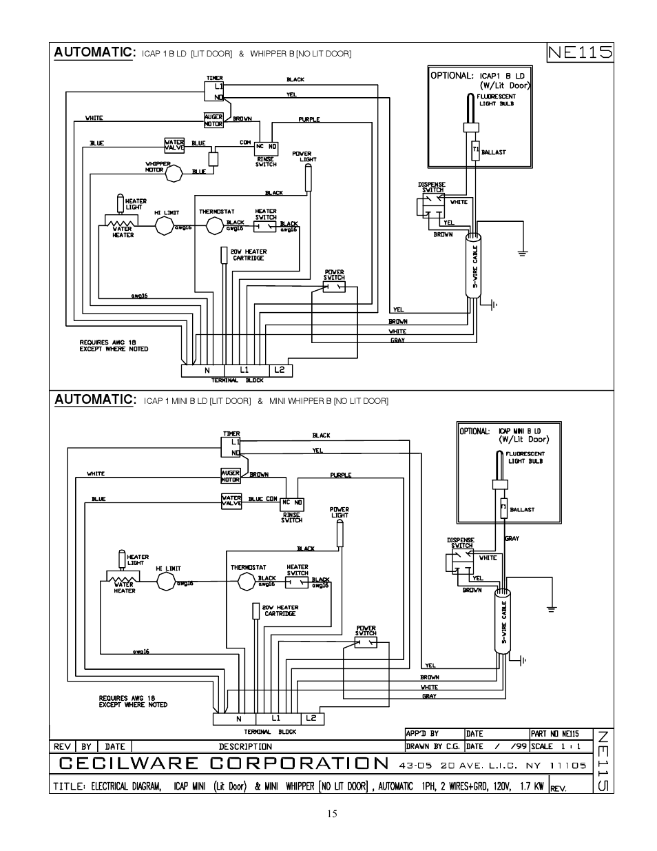Automatic | Cecilware WHIPPER User Manual | Page 15 / 18