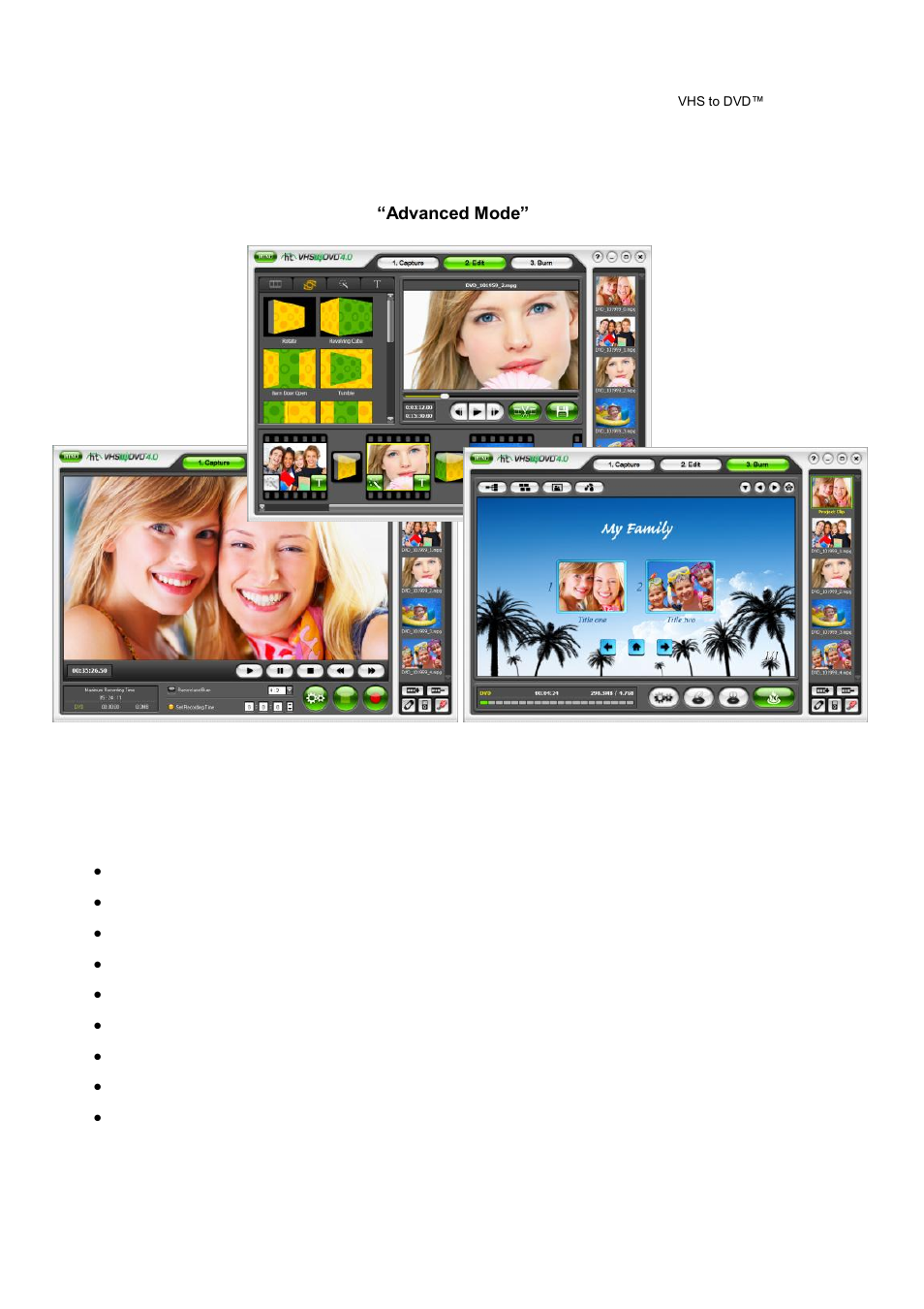 Advanced mode | Honestech VHS to DVD 4.0 Deluxe User Manual | Page 25 / 69