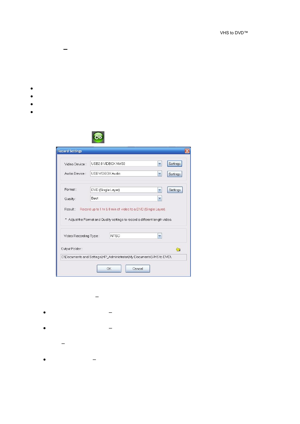 Step two – record settings | Honestech VHS to DVD 4.0 Deluxe User Manual | Page 29 / 69