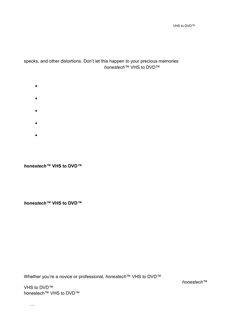 Introduction | Honestech VHS to DVD 4.0 Deluxe User Manual | Page 5 / 69