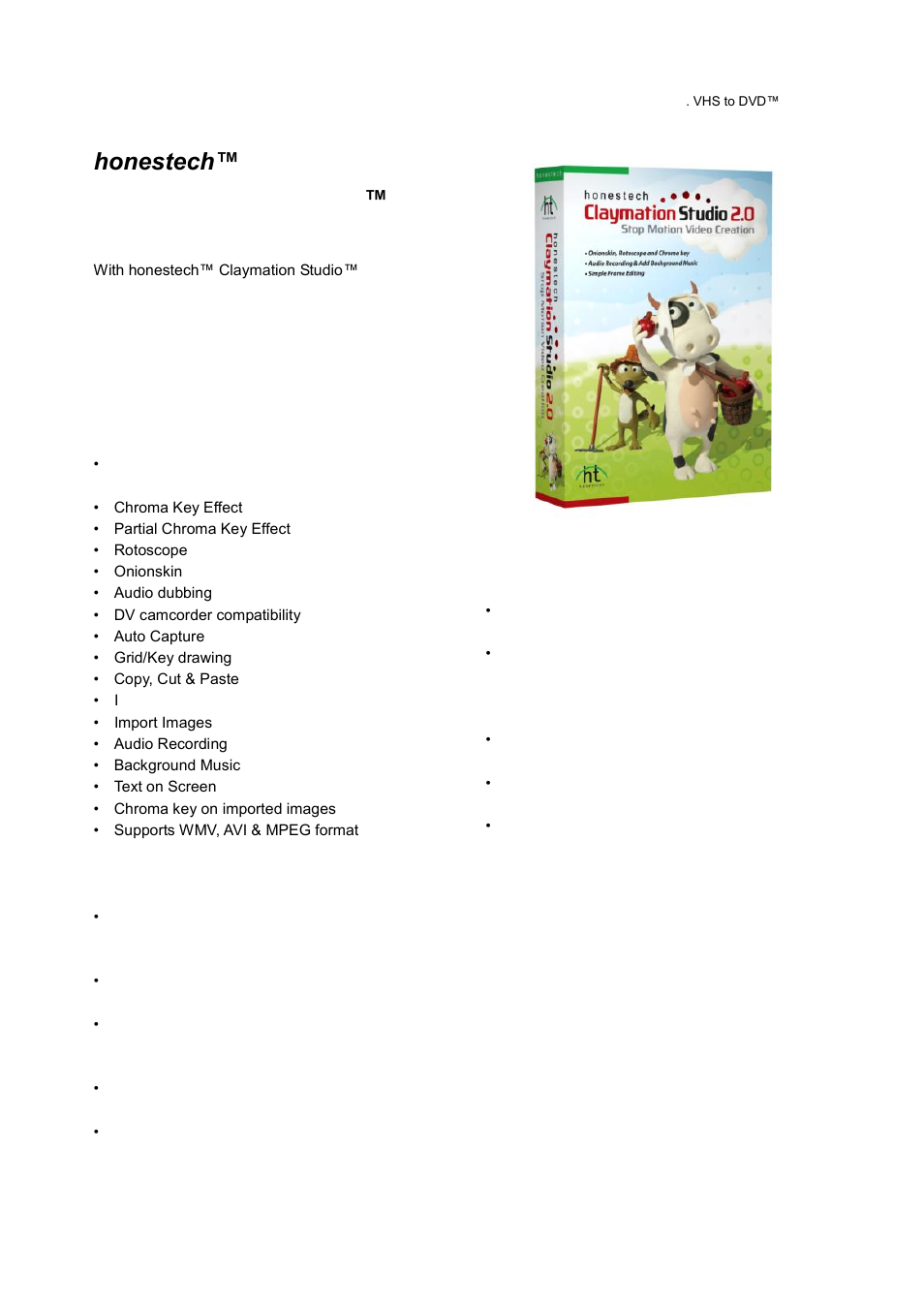 Claymation studio, Honestech | Honestech VHS to DVD 4.0 Deluxe User Manual | Page 63 / 69
