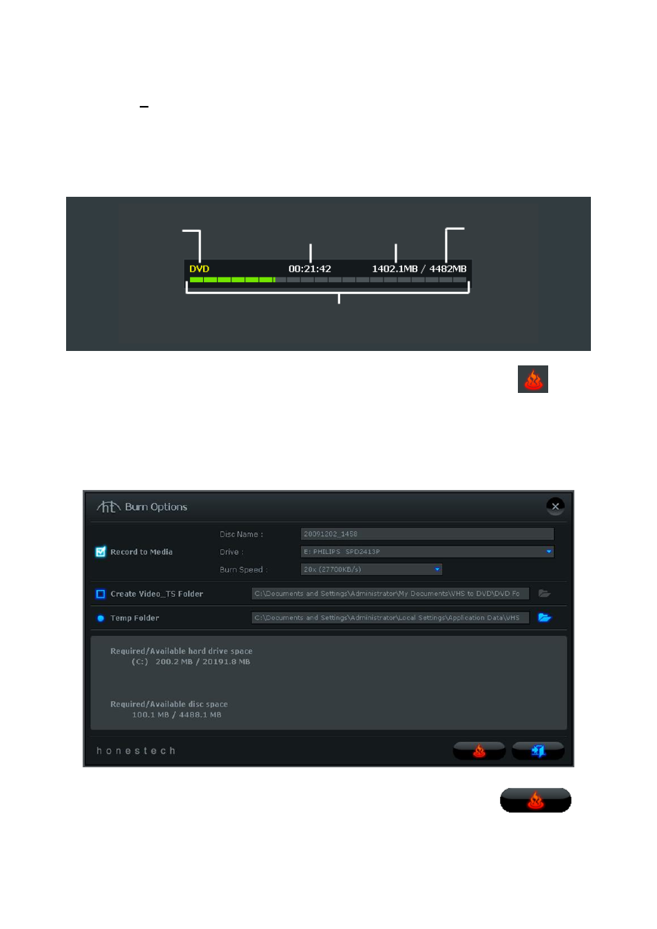 Step five, Burn, Step five – burn | Honestech VHS to DVD 5.0 Deluxe User Manual | Page 59 / 81