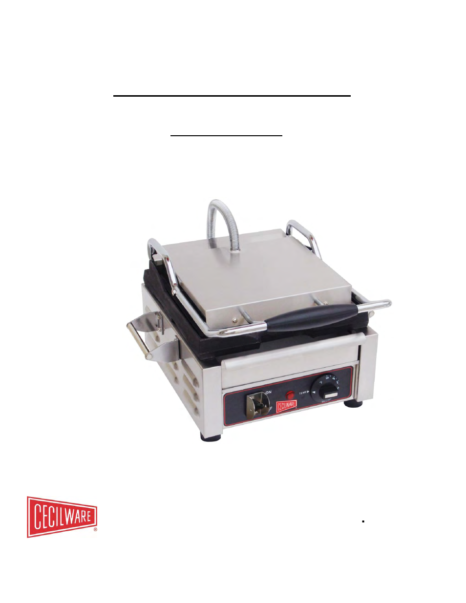 Cecilware SG2LG User Manual | 10 pages
