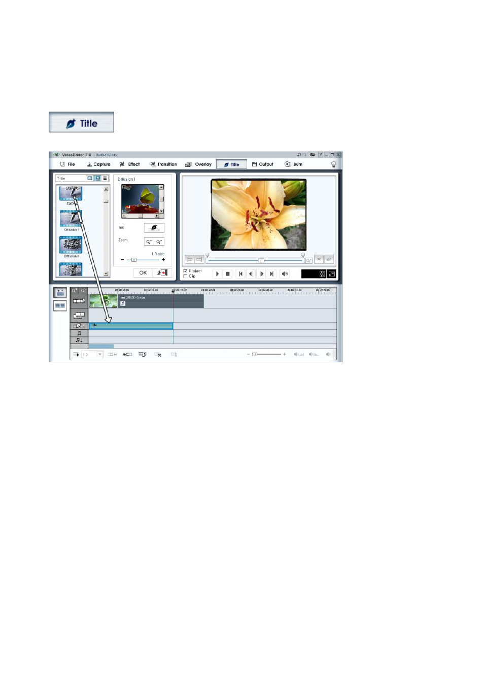 Adding title effects | Honestech Video Editor 7.0 User Manual | Page 39 / 76
