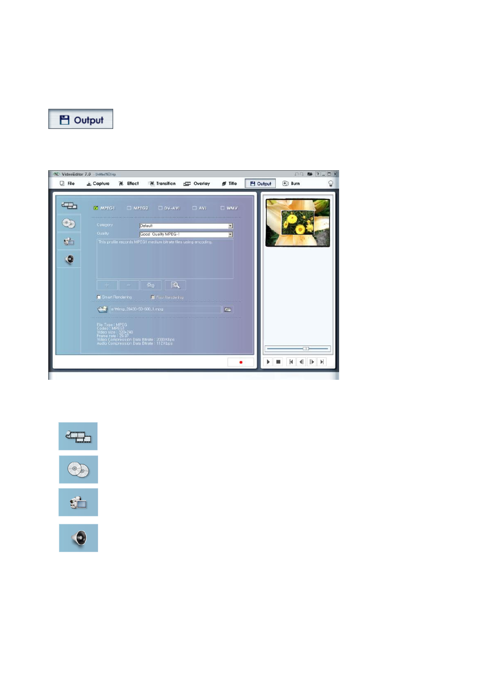 The output wizard | Honestech Video Editor 7.0 User Manual | Page 41 / 76