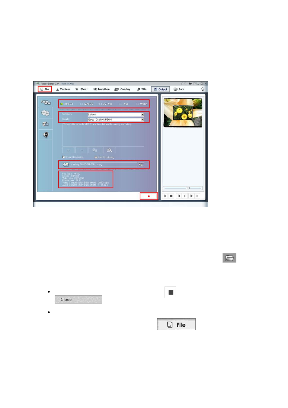 1 create a video file | Honestech Video Editor 7.0 User Manual | Page 42 / 76