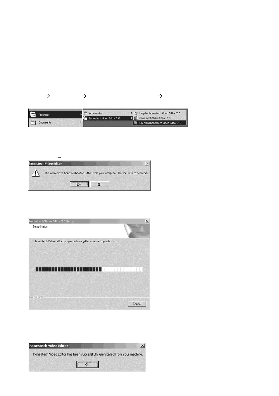 Uninstall honestech video editor | Honestech Video Editor 7.0 User Manual | Page 59 / 76