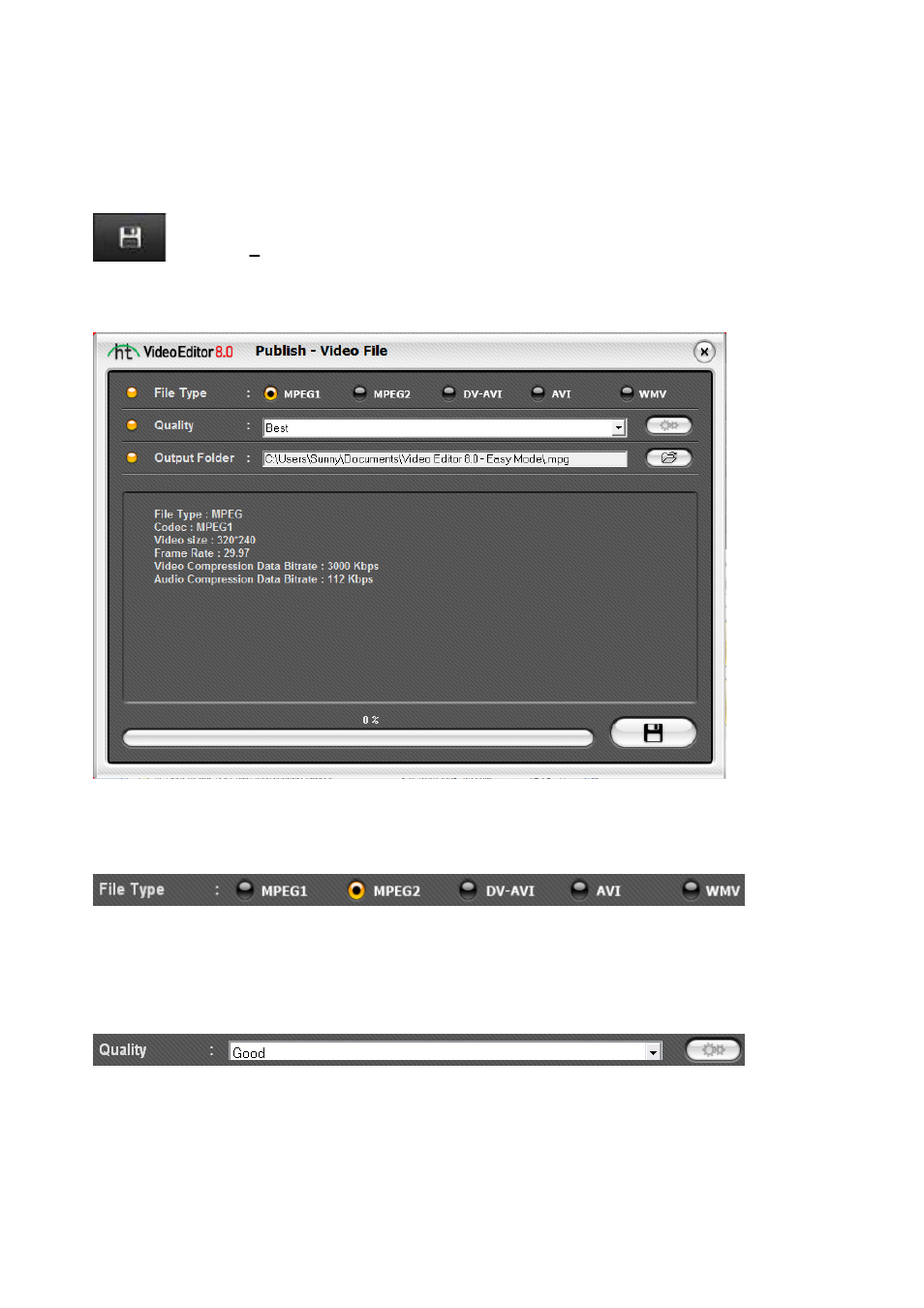 Publish to video file | Honestech Video Editor 8.0 User Manual | Page 30 / 86