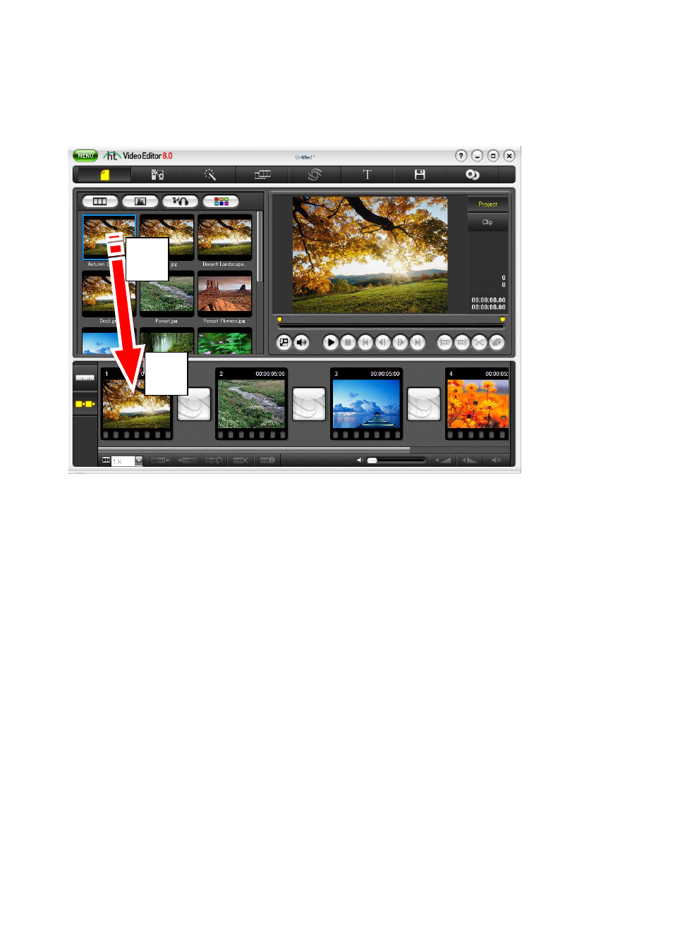 Adding photos | Honestech Video Editor 8.0 User Manual | Page 45 / 86