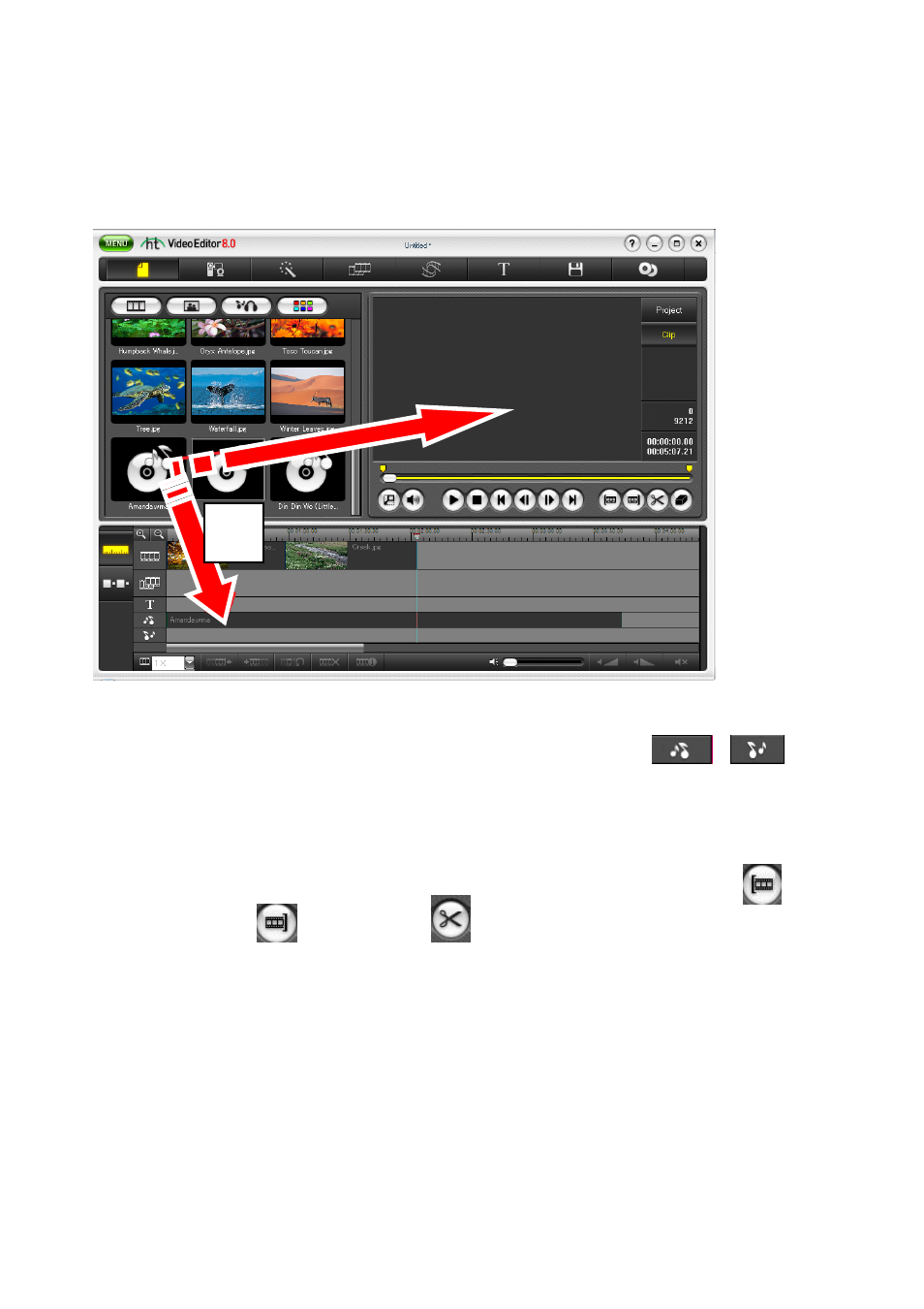 Adding audio | Honestech Video Editor 8.0 User Manual | Page 46 / 86