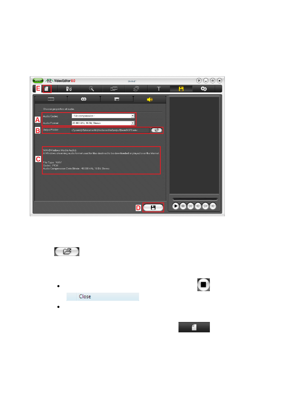 Extract audio | Honestech Video Editor 8.0 User Manual | Page 74 / 86