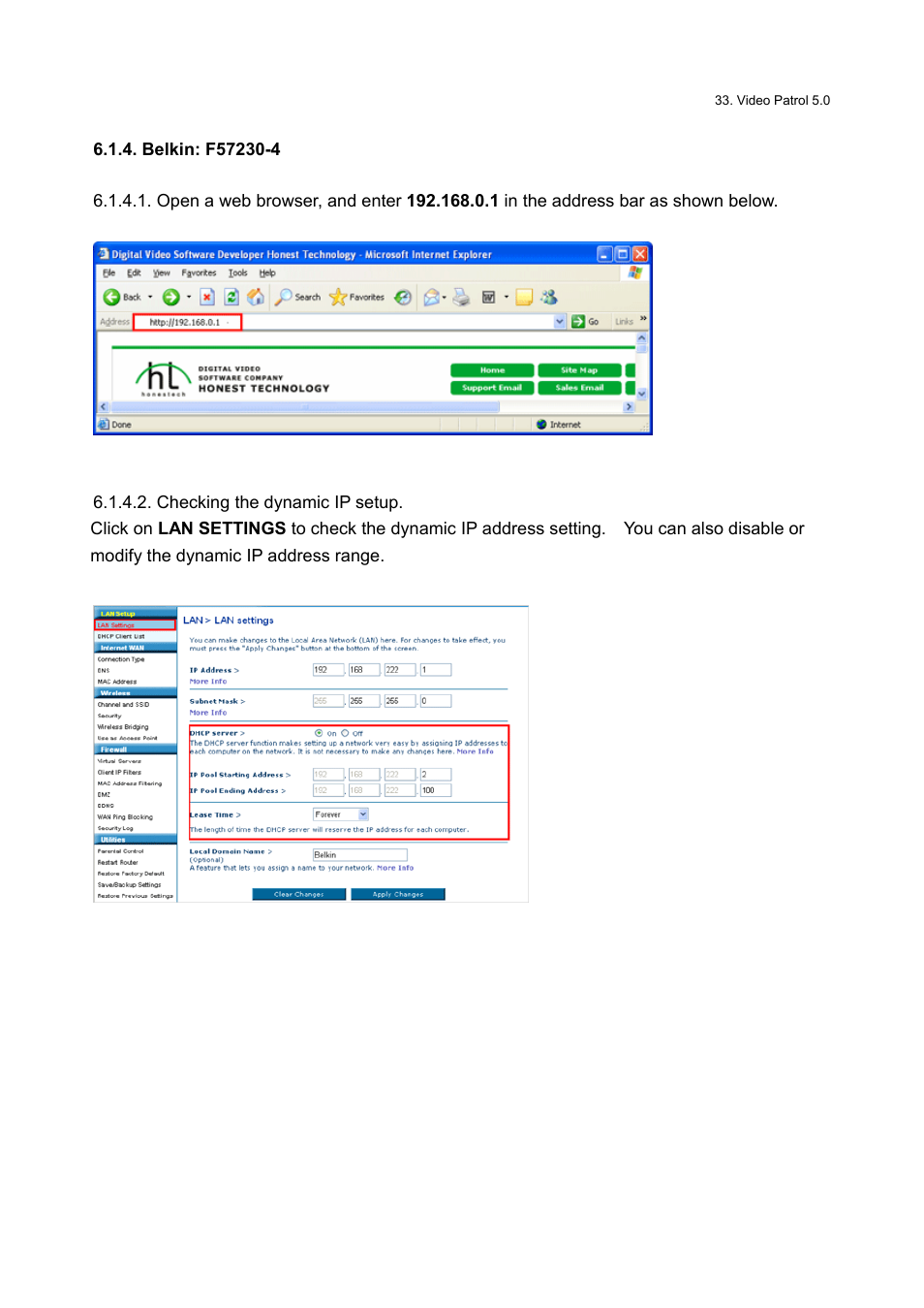 Belkin: f57230-4 | Honestech Video Patrol 5.0 User Manual | Page 33 / 55