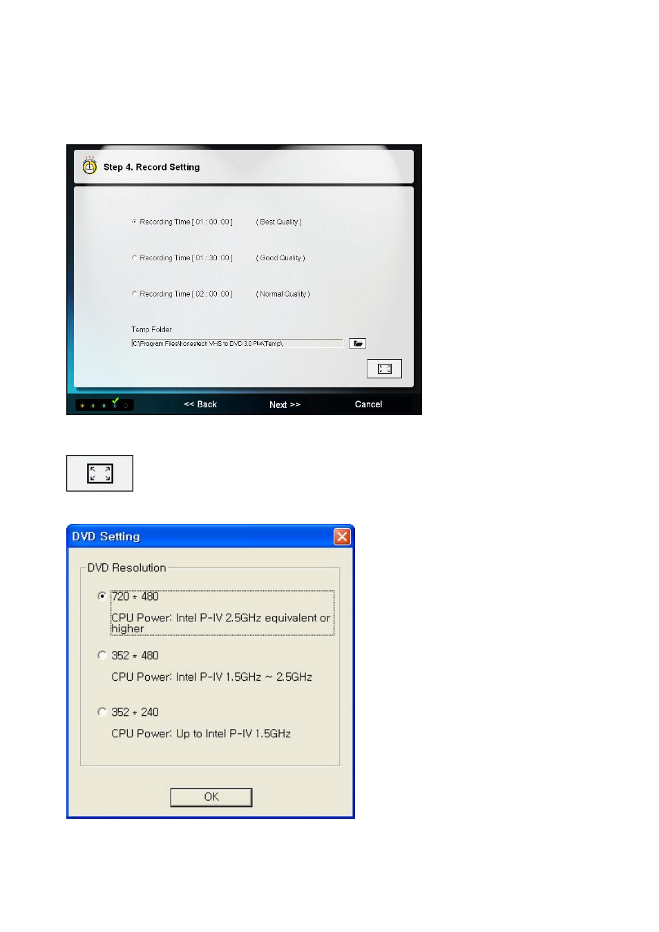 Step 4. record setting | Honestech Video to DVD Converter Suite User Manual | Page 19 / 85