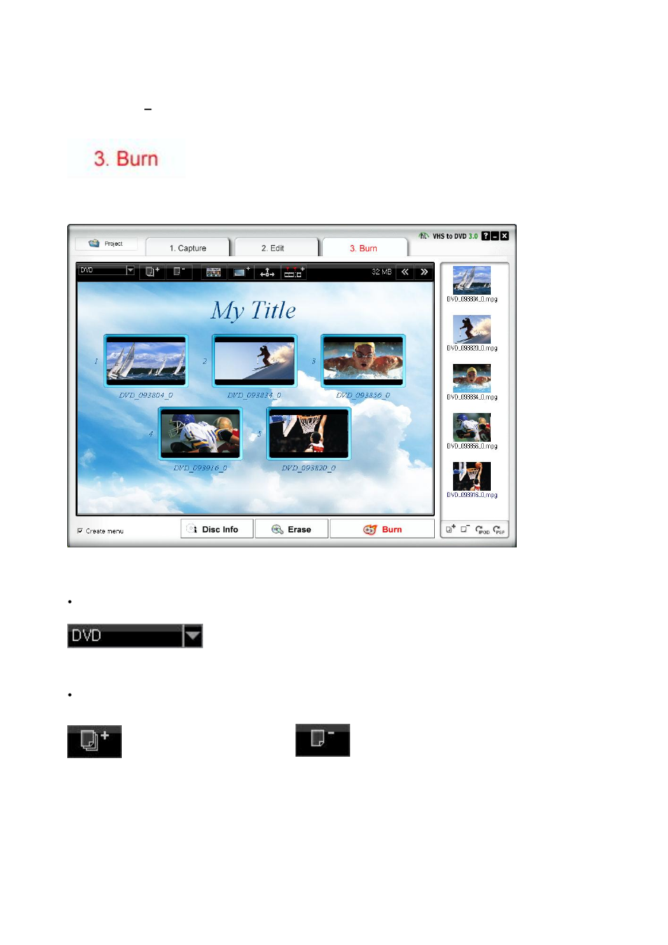 Step 3 – burn, Step 3, Burn | Honestech Video to DVD Converter Suite User Manual | Page 42 / 85