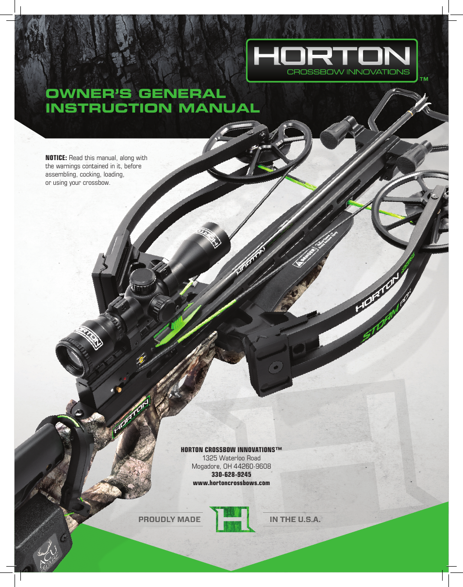 Horton General Crossbow User Manual | 16 pages
