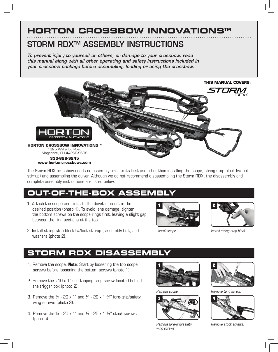 Horton Storm RDX User Manual | 4 pages