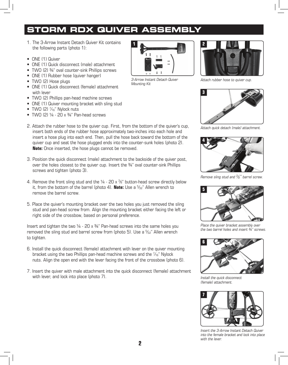 Storm rdx quiver assembly | Horton Storm RDX User Manual | Page 3 / 4
