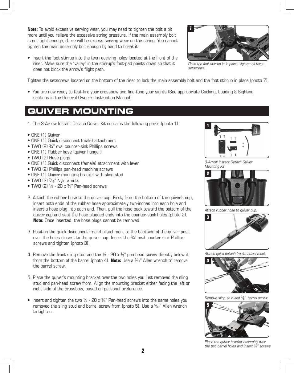 Quiver mounting | Horton Legend Ultra Lite User Manual | Page 3 / 4