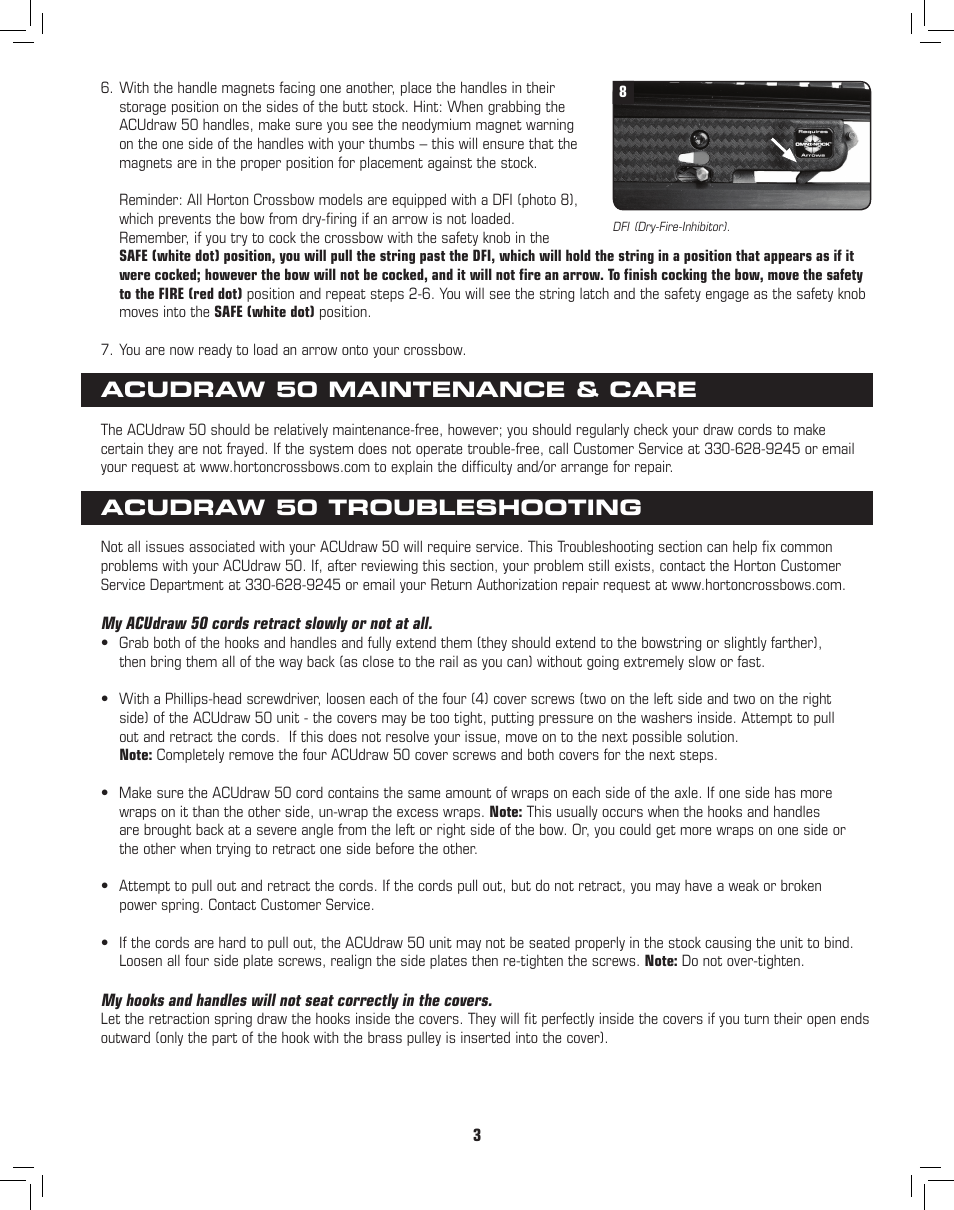Acudraw 50 maintenance & care, Acudraw 50 troubleshooting | Horton ACUDraw 50 User Manual | Page 3 / 4
