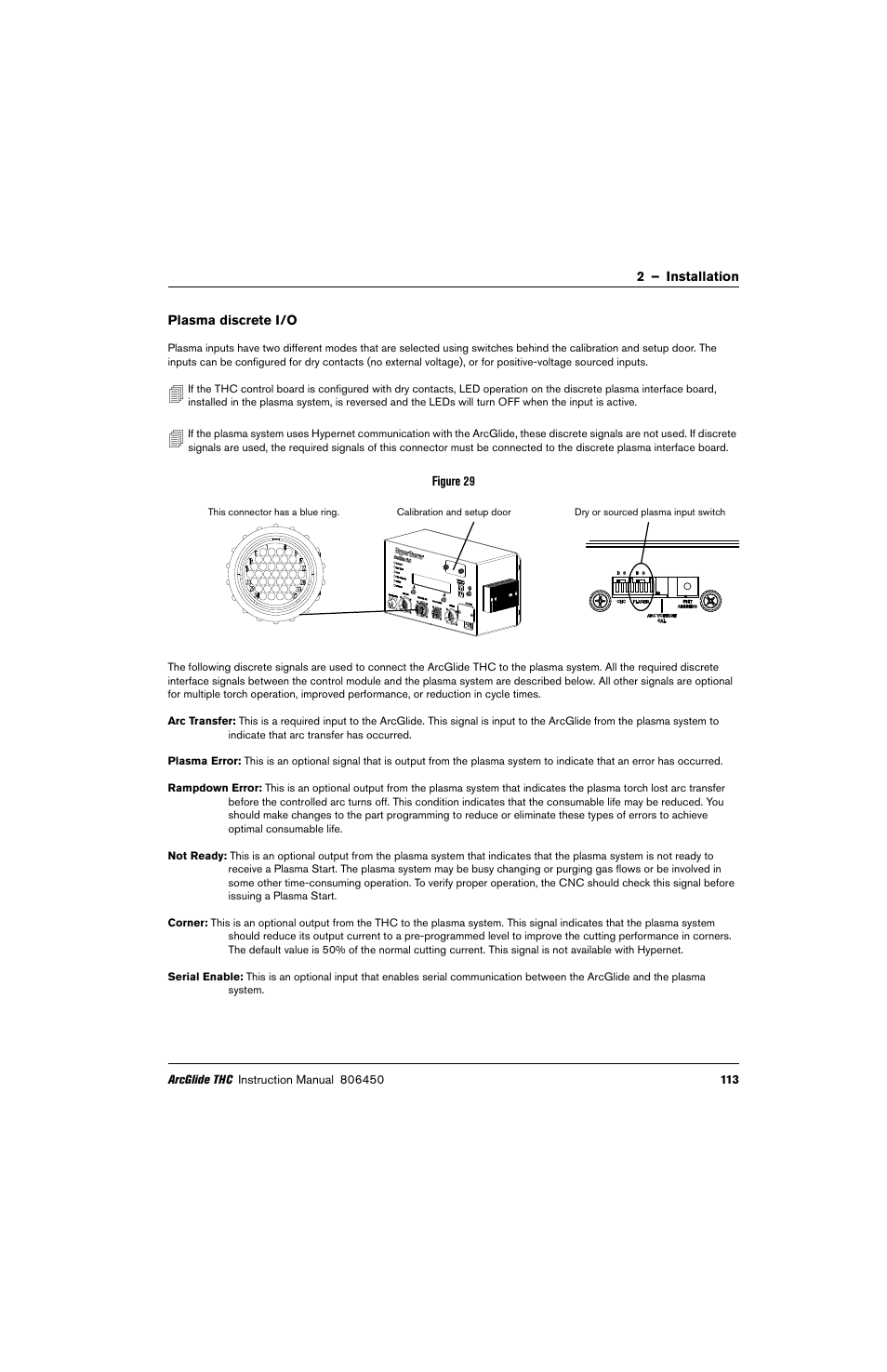 Plasma discrete i/o | Hypertherm THC ArcGlide User Manual | Page 113 / 288