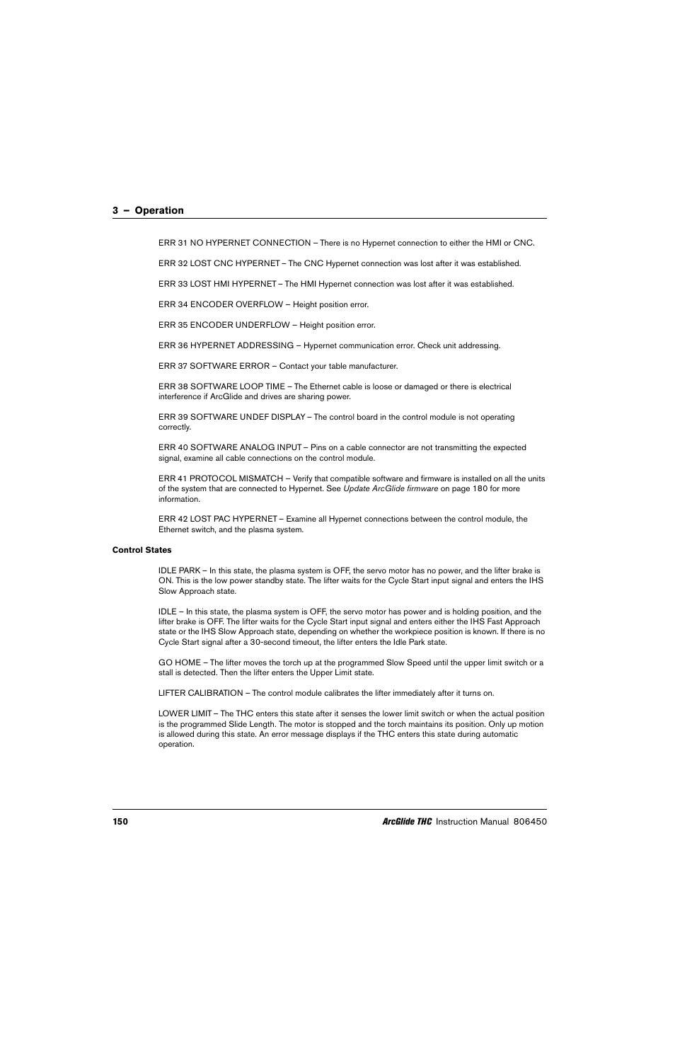 Hypertherm THC ArcGlide User Manual | Page 150 / 288