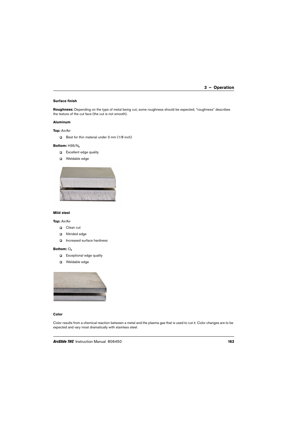 3 – operation | Hypertherm THC ArcGlide User Manual | Page 163 / 288