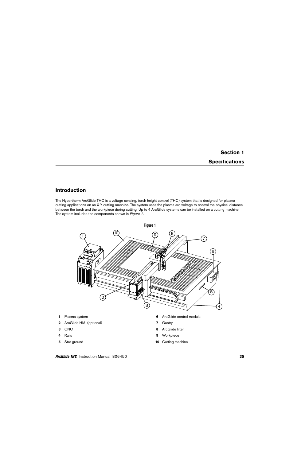 Specifications, Introduction | Hypertherm THC ArcGlide User Manual | Page 35 / 288