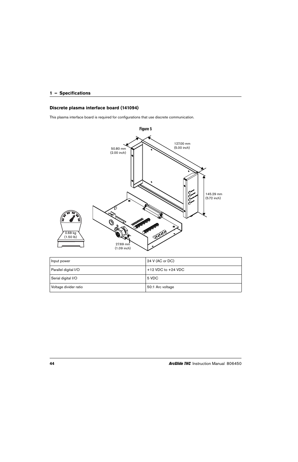 Discrete plasma interface board (141094) | Hypertherm THC ArcGlide User Manual | Page 44 / 288