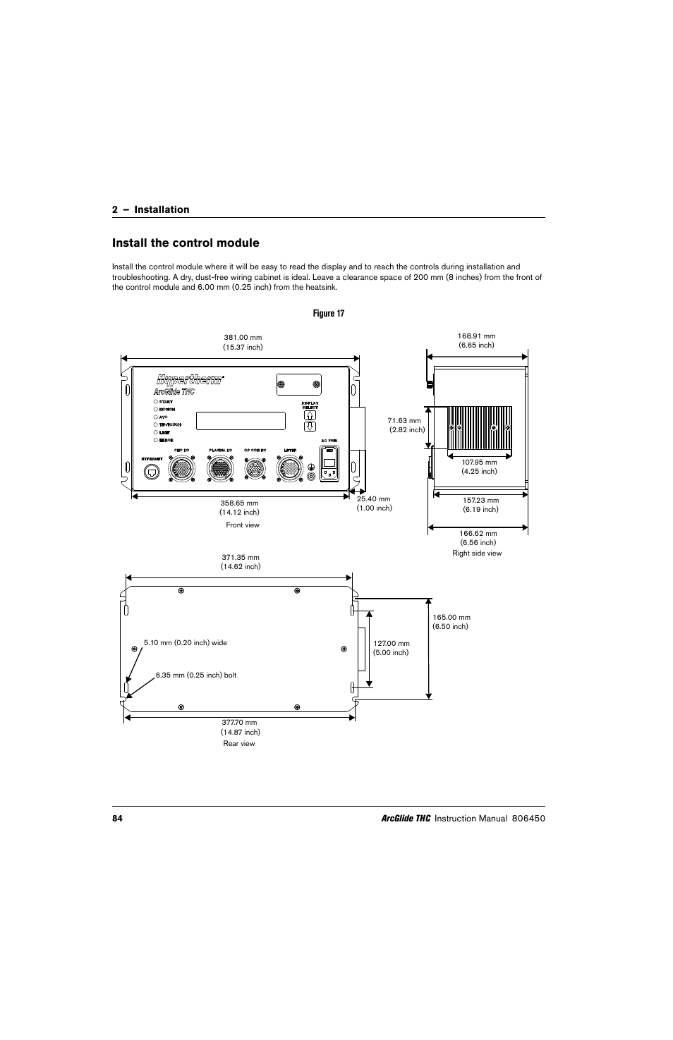 Install the control module | Hypertherm THC ArcGlide User Manual | Page 84 / 288