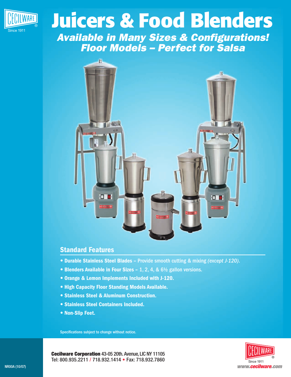 Cecilware B4S-120 User Manual | 2 pages