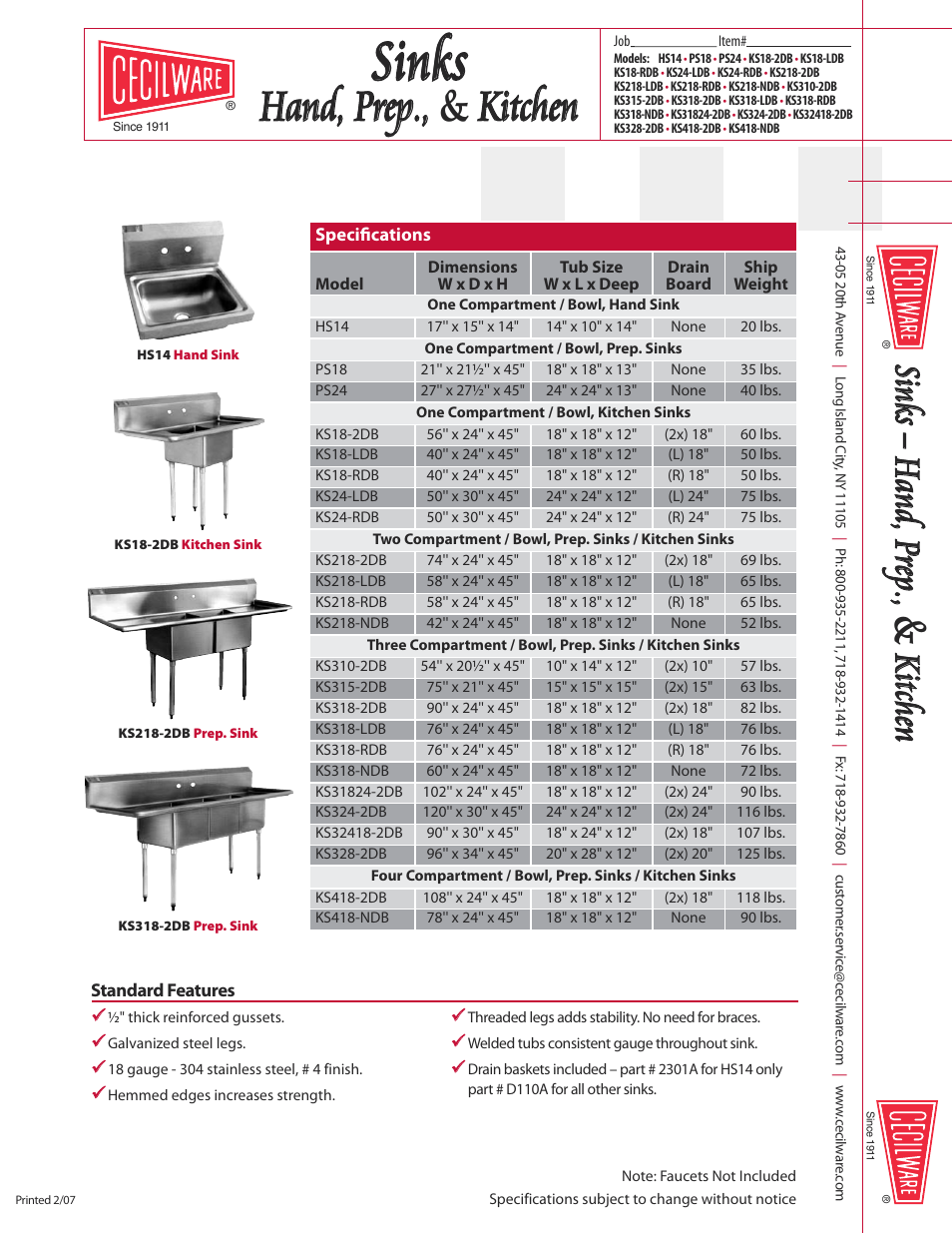 Cecilware HS14 User Manual | 1 page