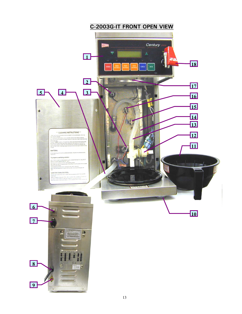 Cecilware C-2003G-IT User Manual | Page 13 / 19