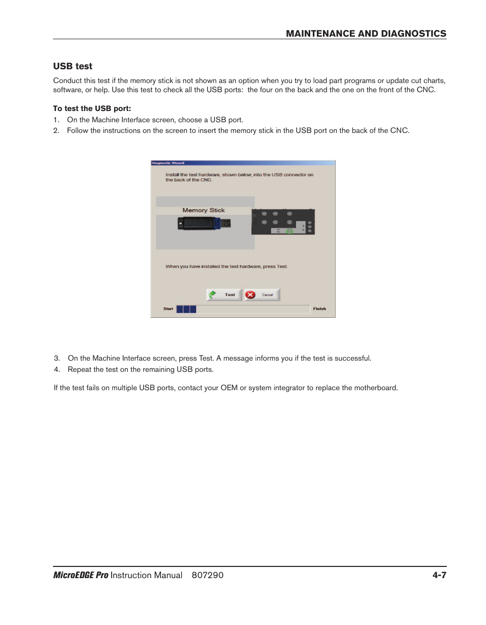 Usb test, Usb test -7 | Hypertherm MicroEDGE Pro Shape Cutting Control Rev.2 User Manual | Page 103 / 182