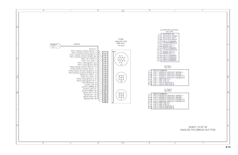 Sheet 10 of 20 analog thc break out pcb | Hypertherm MicroEDGE Pro Shape Cutting Control Rev.2 User Manual | Page 172 / 182
