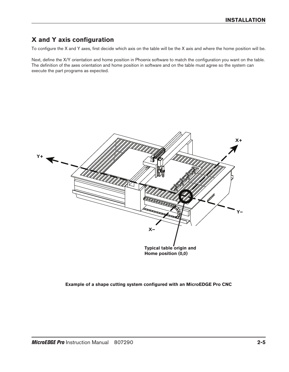 X and y axis configuration, X and y axis configuration -5 | Hypertherm MicroEDGE Pro Shape Cutting Control Rev.2 User Manual | Page 53 / 182