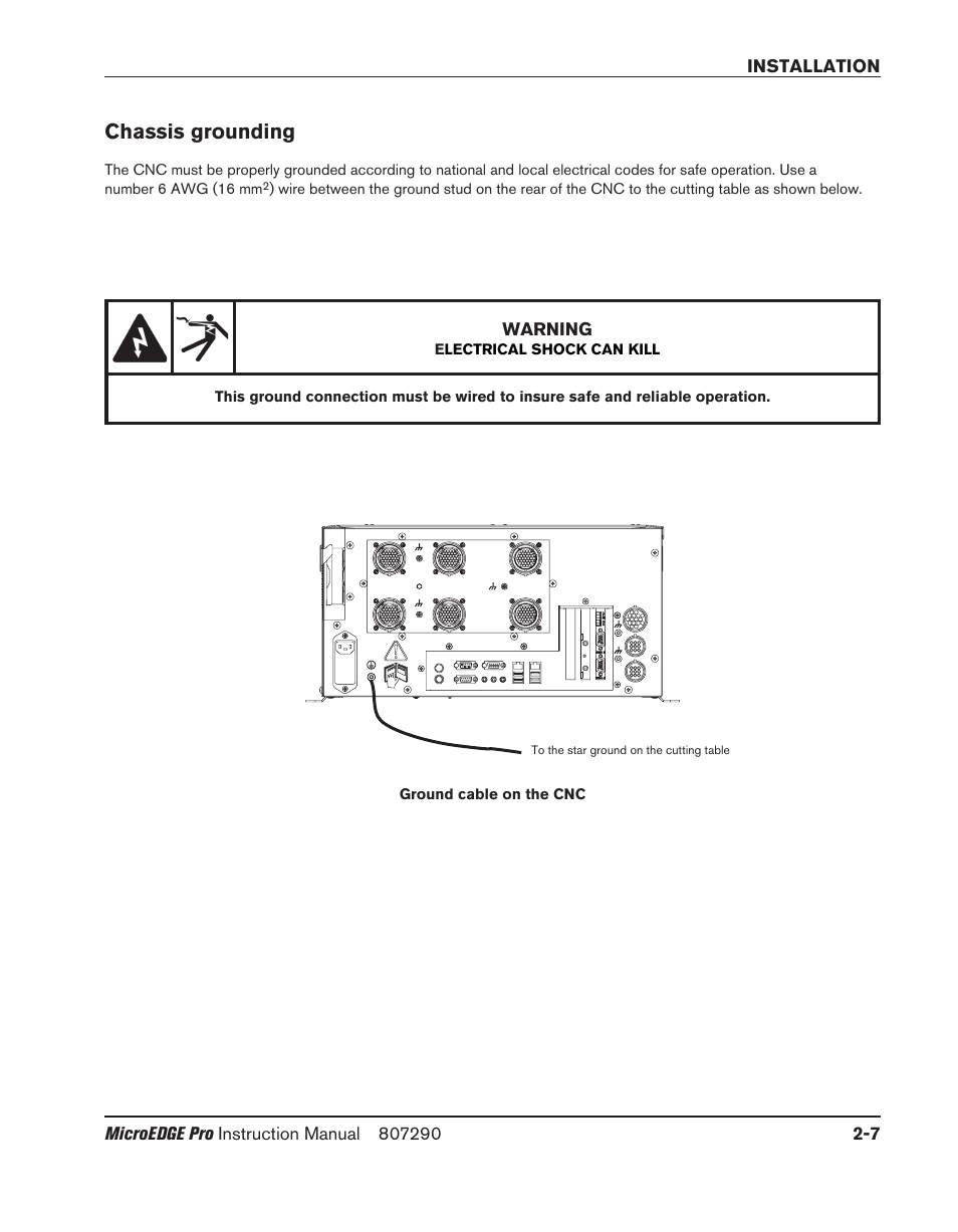 Chassis grounding, Chassis grounding -7 | Hypertherm MicroEDGE Pro Shape Cutting Control Rev.2 User Manual | Page 55 / 182