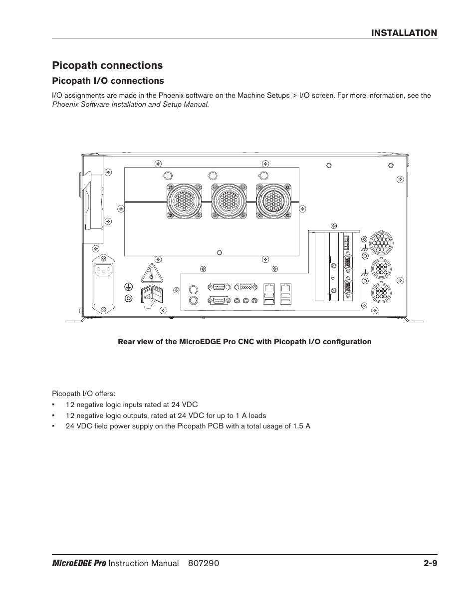Picopath connections, Picopath i/o connections, Picopath connections -9 | Picopath i/o connections -9 | Hypertherm MicroEDGE Pro Shape Cutting Control Rev.2 User Manual | Page 57 / 182