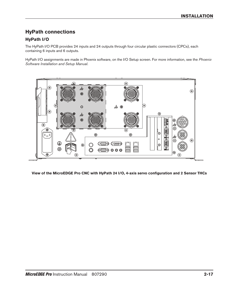 Hypath connections, Hypath i/o, Hypath connections -17 | Hypath i/o -17 | Hypertherm MicroEDGE Pro Shape Cutting Control Rev.2 User Manual | Page 65 / 182