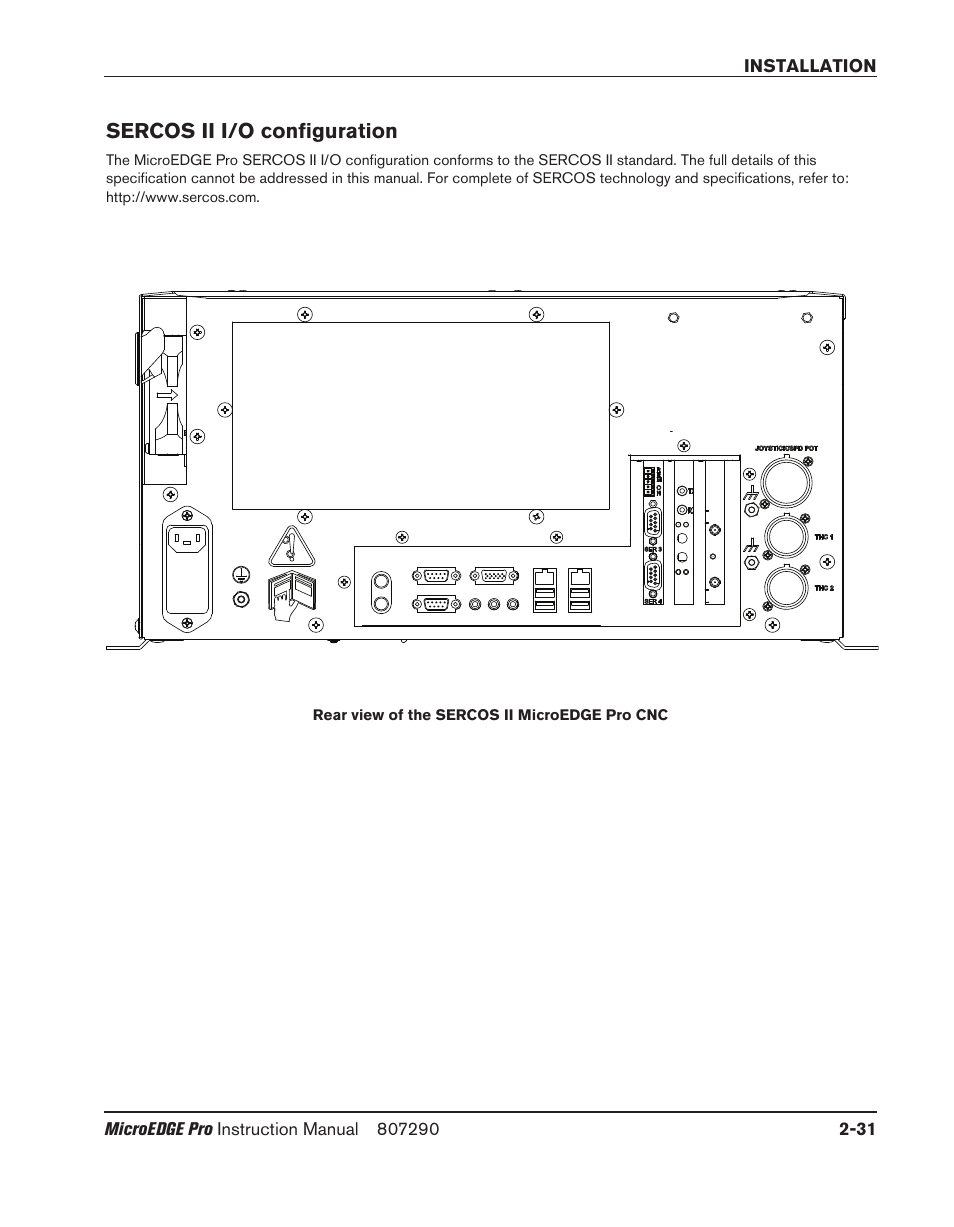 Sercos ii i/o configuration, Sercos ii i/o configuration -31 | Hypertherm MicroEDGE Pro Shape Cutting Control Rev.2 User Manual | Page 79 / 182