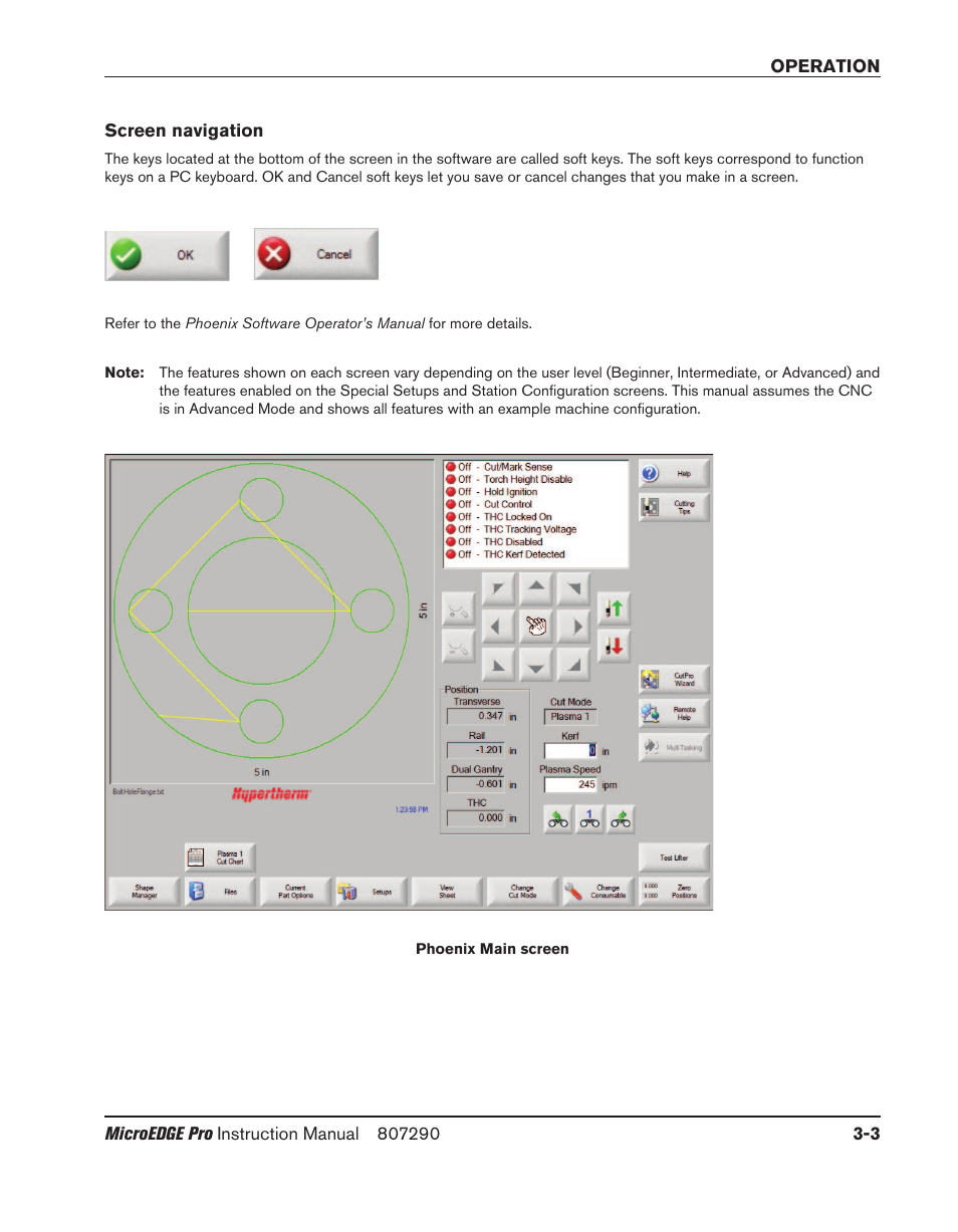 Screen navigation, Screen navigation -3 | Hypertherm MicroEDGE Pro Shape Cutting Control Rev.2 User Manual | Page 91 / 182