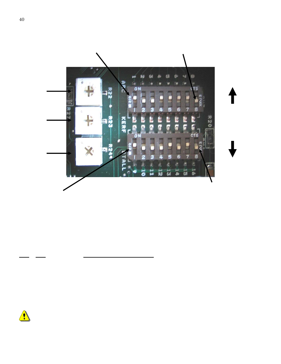Dip switch setup | Hypertherm PHC Sensor User Manual | Page 40 / 58