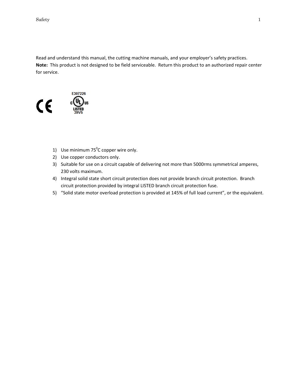 Safety | Hypertherm PHC Sensor User Manual | Page 7 / 58